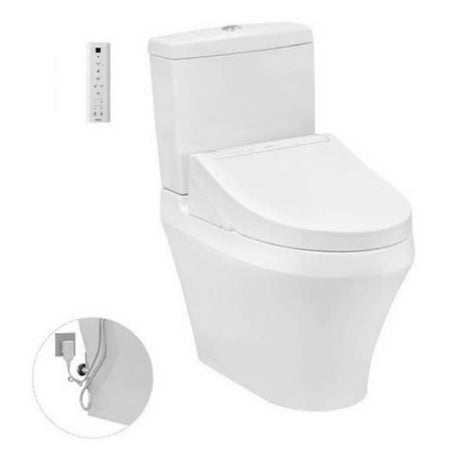 Bon cau TOTO CS945PDW14#XW 2 khoi nap dien tu Washlet C5 TCF24410AAA thoat ngang