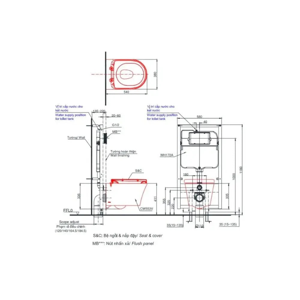 Bàn Cầu Treo Tường CW553#XW | Thiết Bị Vệ Sinh TOTO