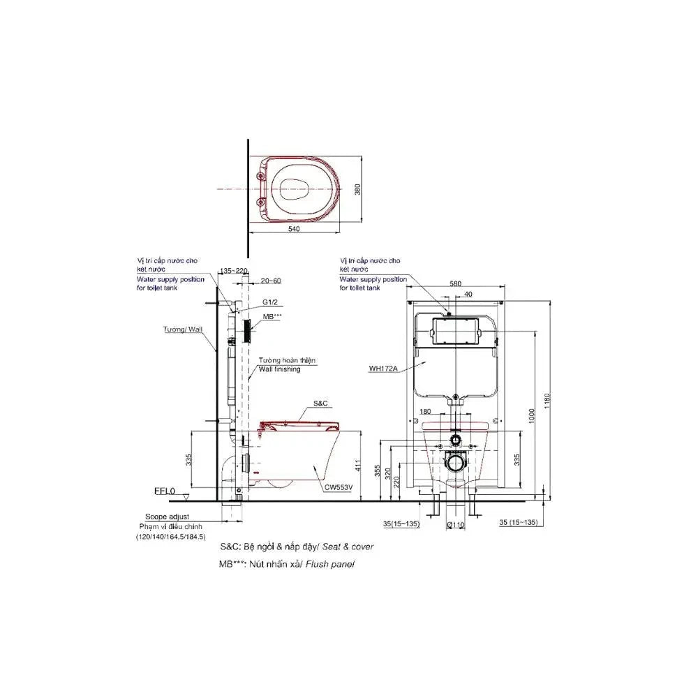Bàn Cầu Treo Tường CW553#XW TCF33320GAA#NW1 WH172A | Thiết Bị Vệ Sinh …