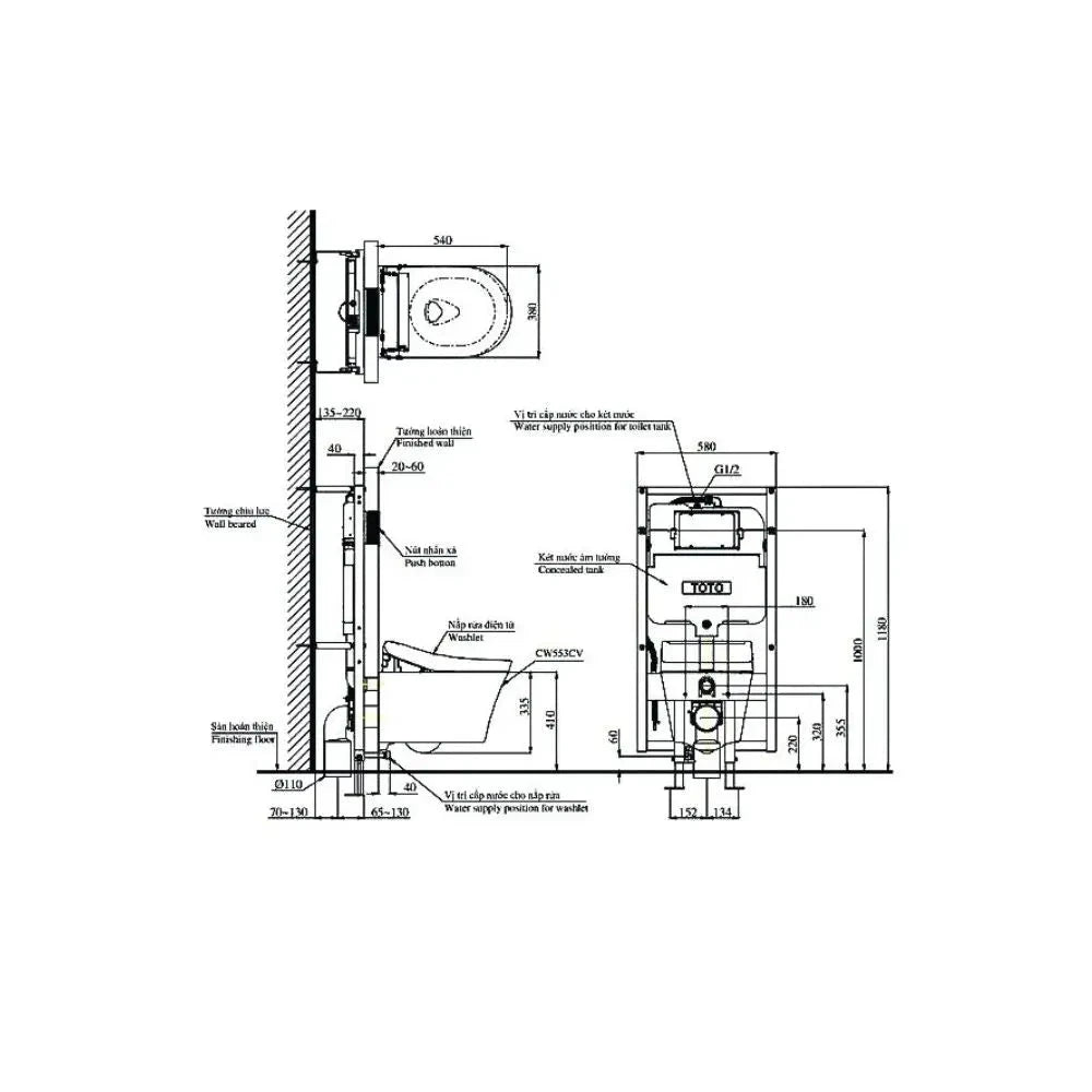 Bàn Cầu Treo Tường CW553C#XW | Thiết B…