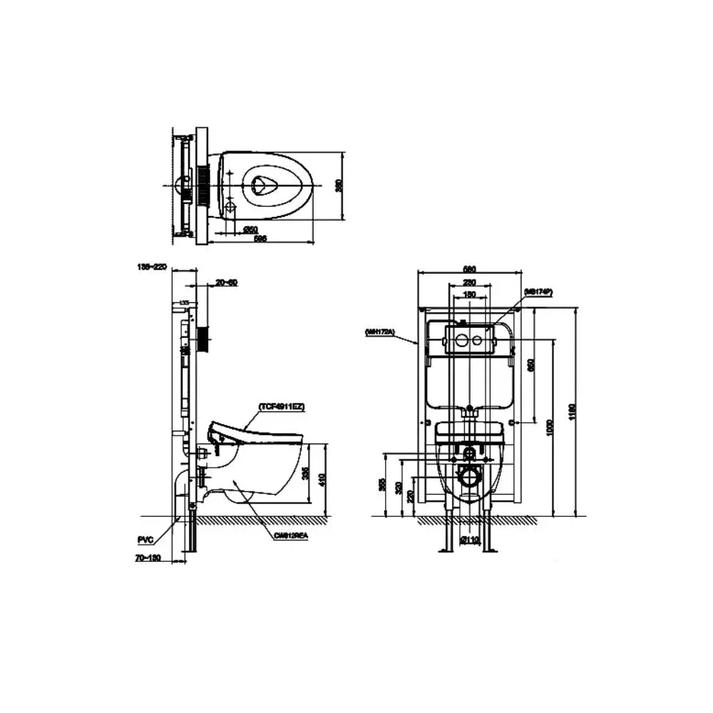 Bàn cầu treo tường CW812REA#W TCF4911EZ#NW1 WH172AAT TCA464 | Thiết Bị…