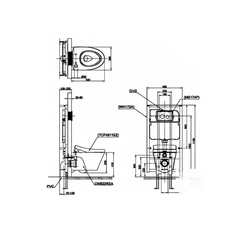 Bàn cầu treo tường CW822RA#W TCF24410AAA#NW1 | Thiết Bị Vệ Sinh TOTO