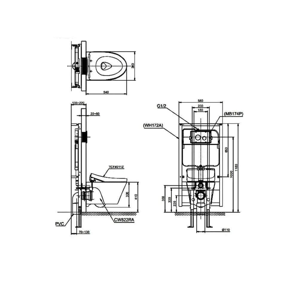 Bàn cầu treo tường CW822RA#W TCF4911Z#NW1 | Thiết Bị Vệ Sinh TOTO
