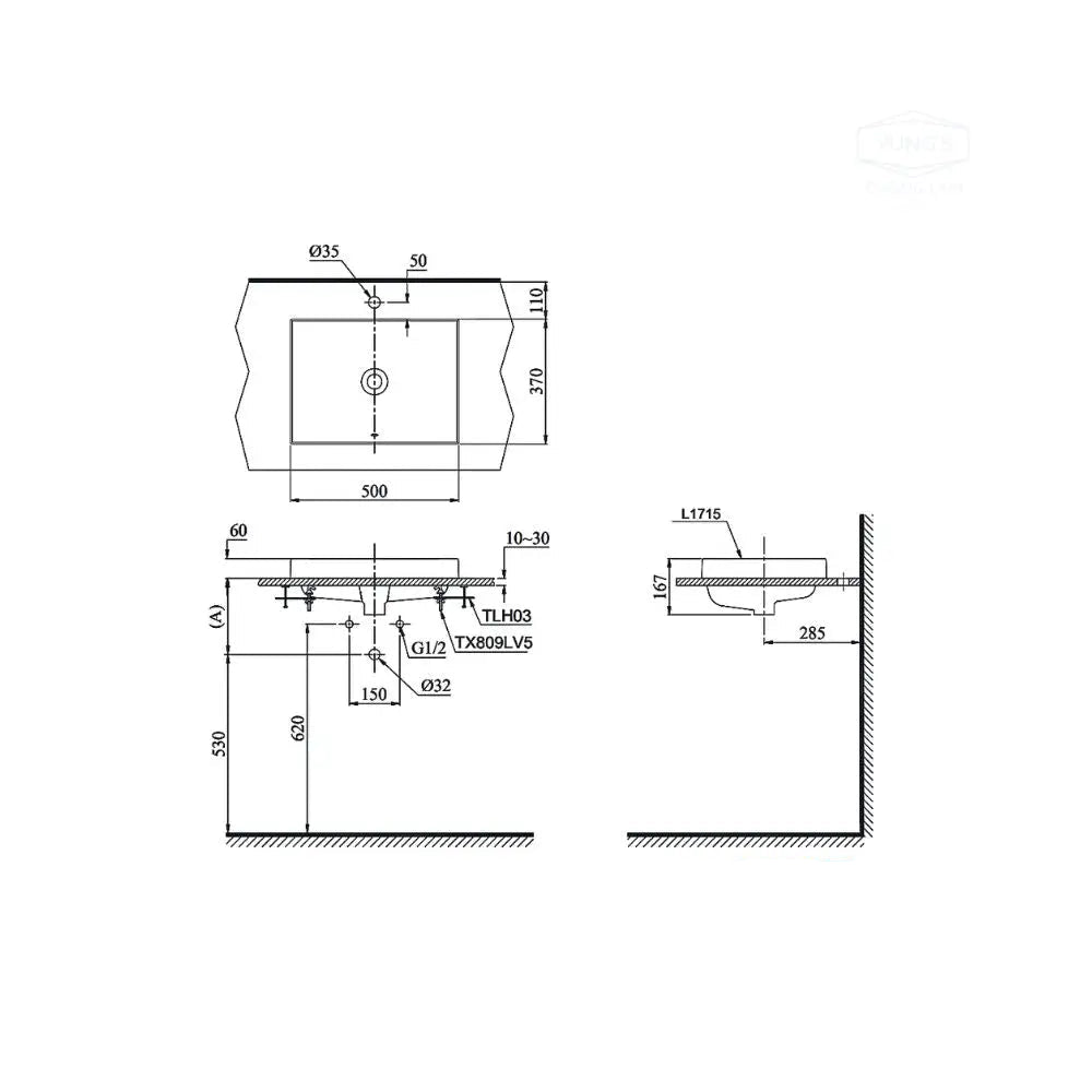 L1715#W Lavabo Đặt Trên Bàn