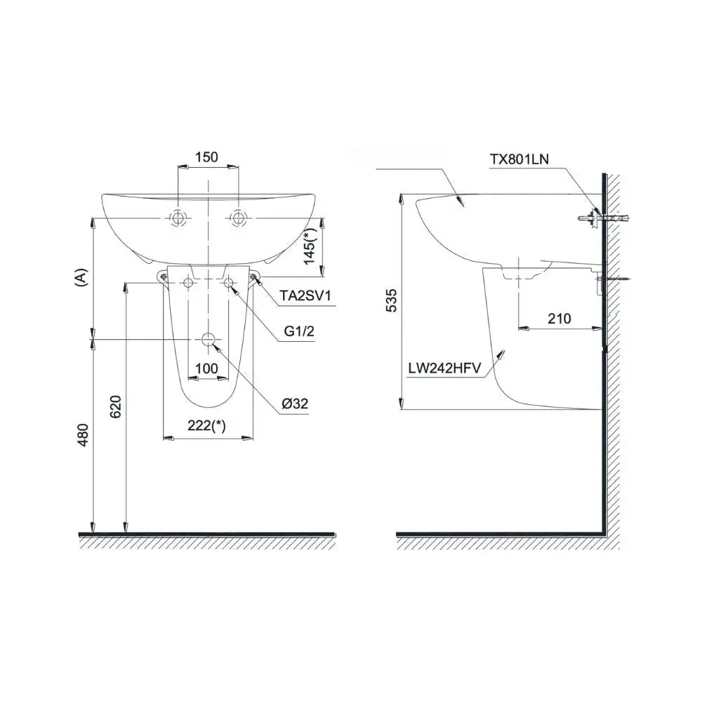 Lht236Cs#W Lavabo Treo Tường