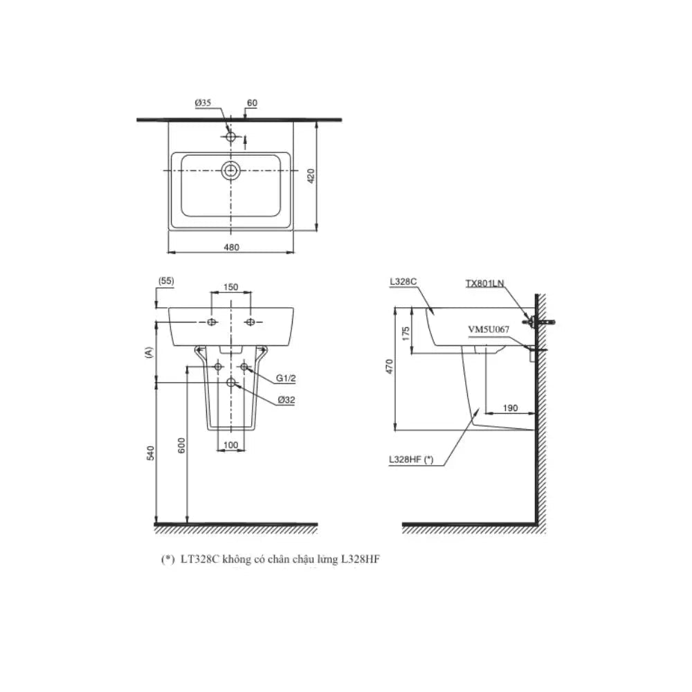 Lht328C#Xw Chậu Chân Lửng