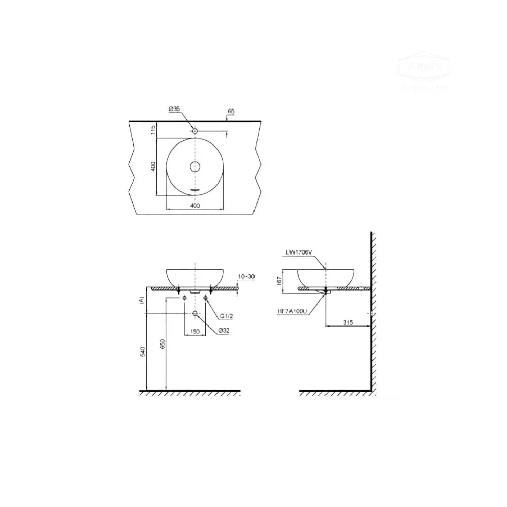 Lt1706#Xw Lavabo Đặt Trên Bàn