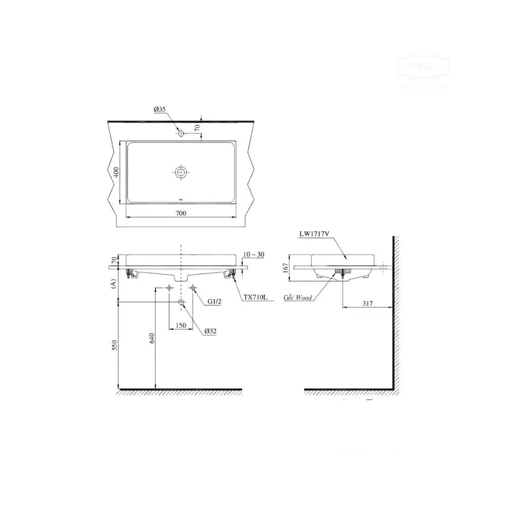 Lt1717#Xw Lavabo Đặt Trên Bàn