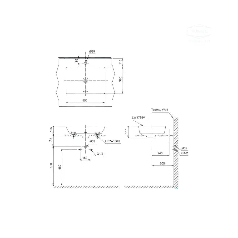 Lt1735#Xw Lavabo Đặt Trên Bàn