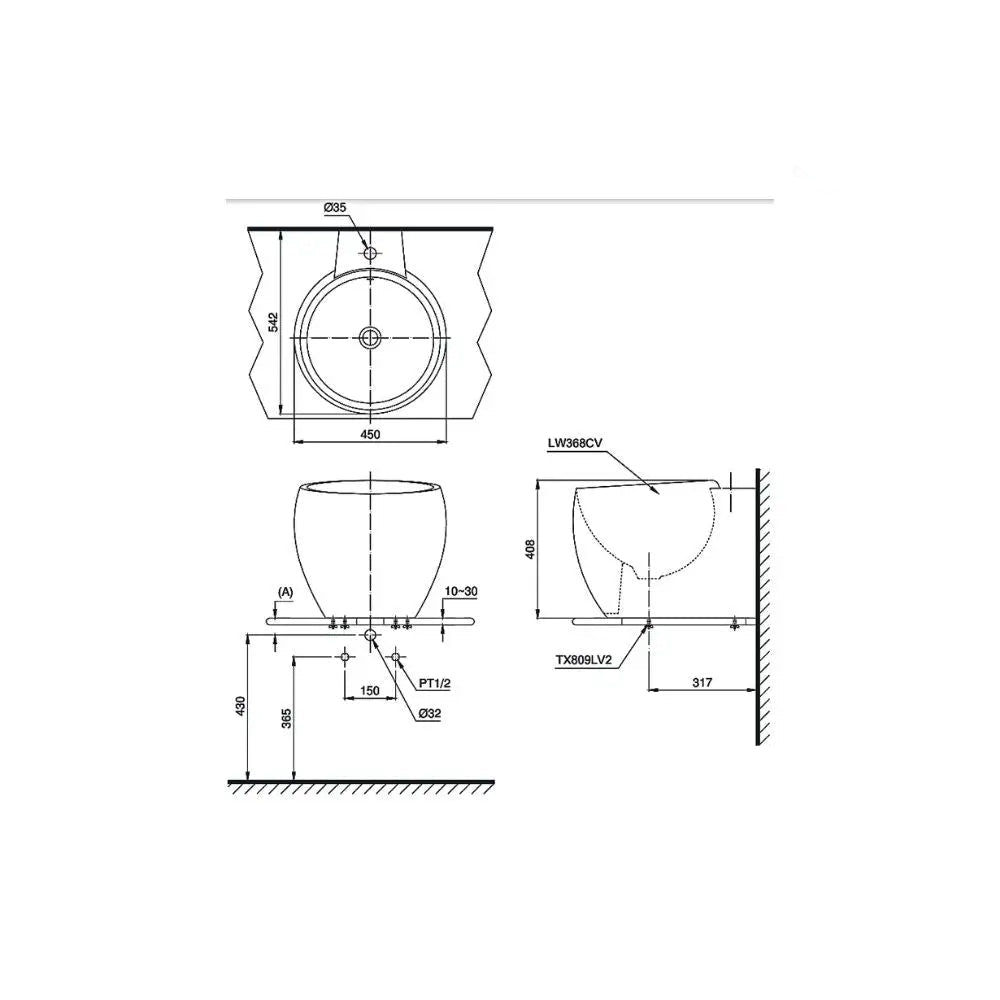 Lt368C#Xw Lavabo Đặt Trên Bàn