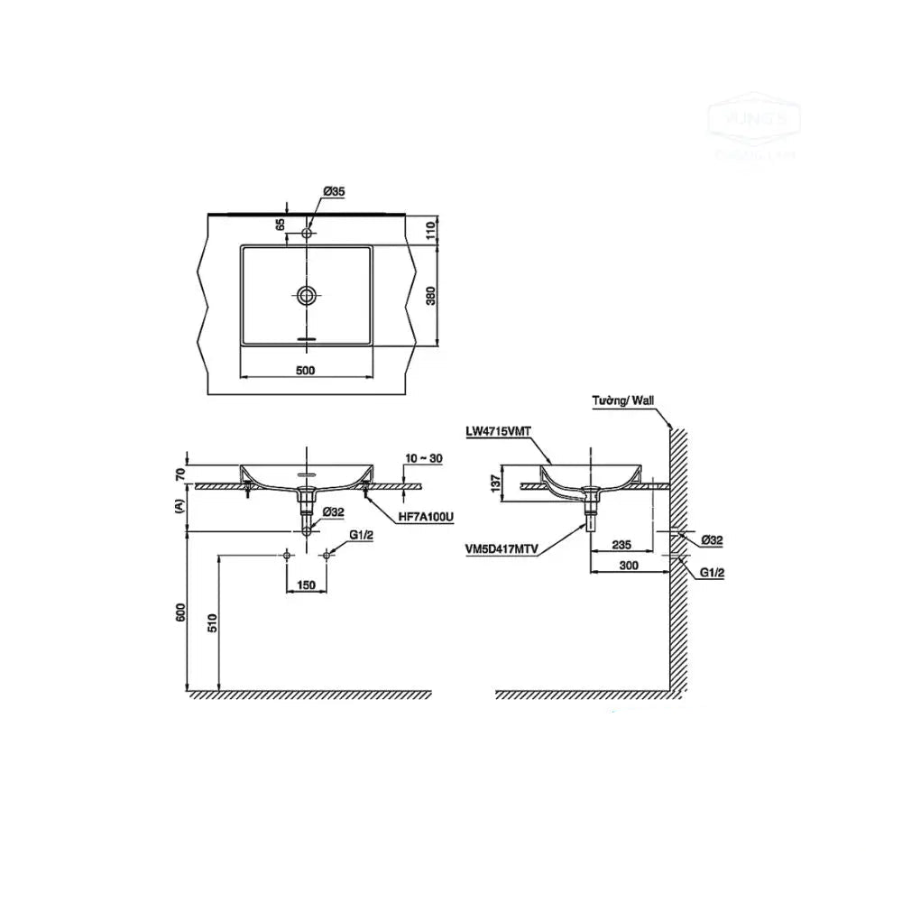Lt4715Mtg17#Cmw Lavabo Đặt Trên Bàn