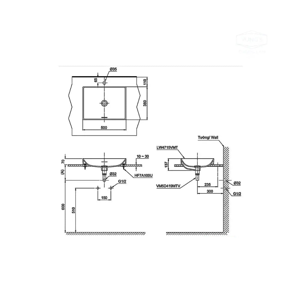 Lt4715Mtg19#Cmw Lavabo Đặt Trên Bàn