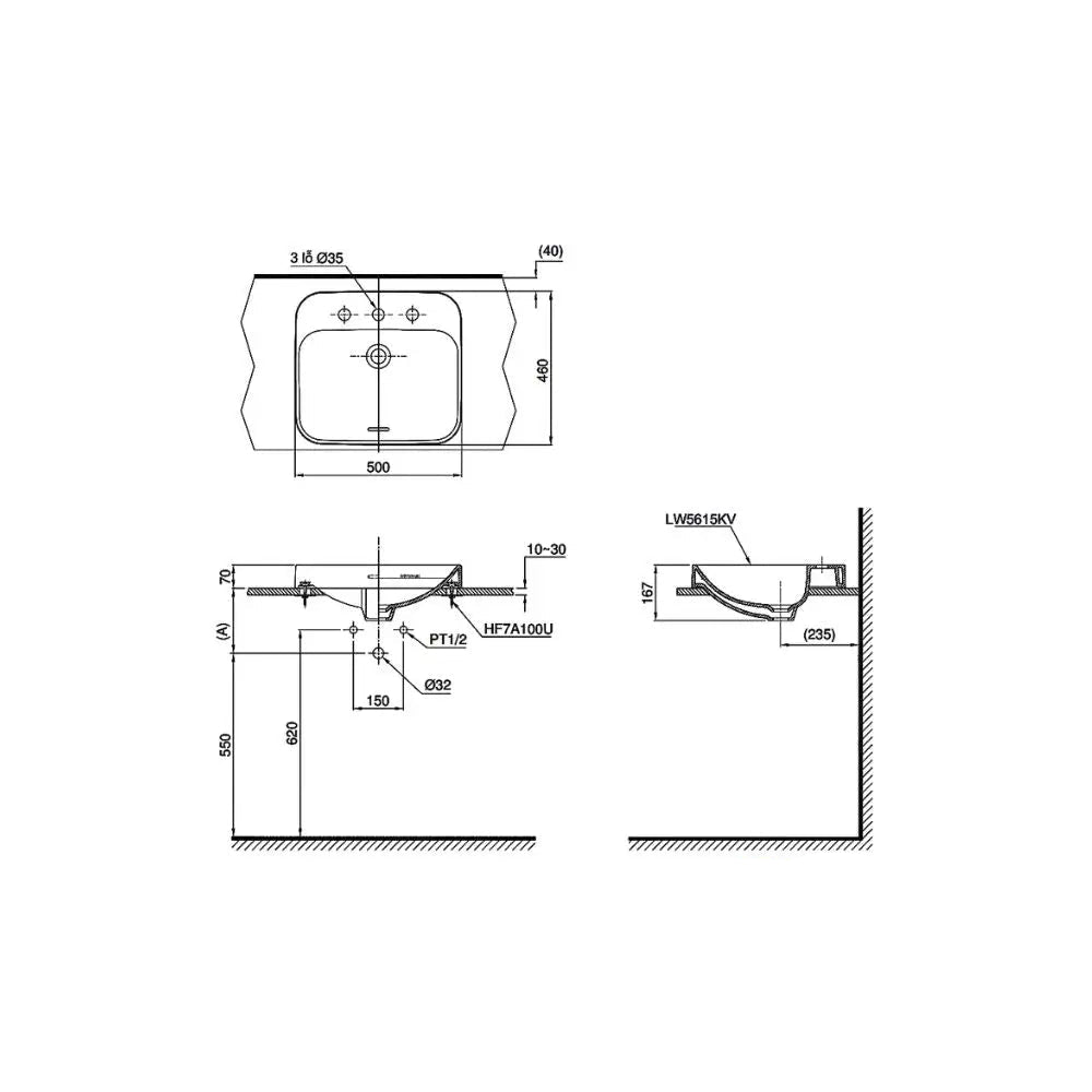 Lt5615#Xw Lavabo Đặt Trên Bàn