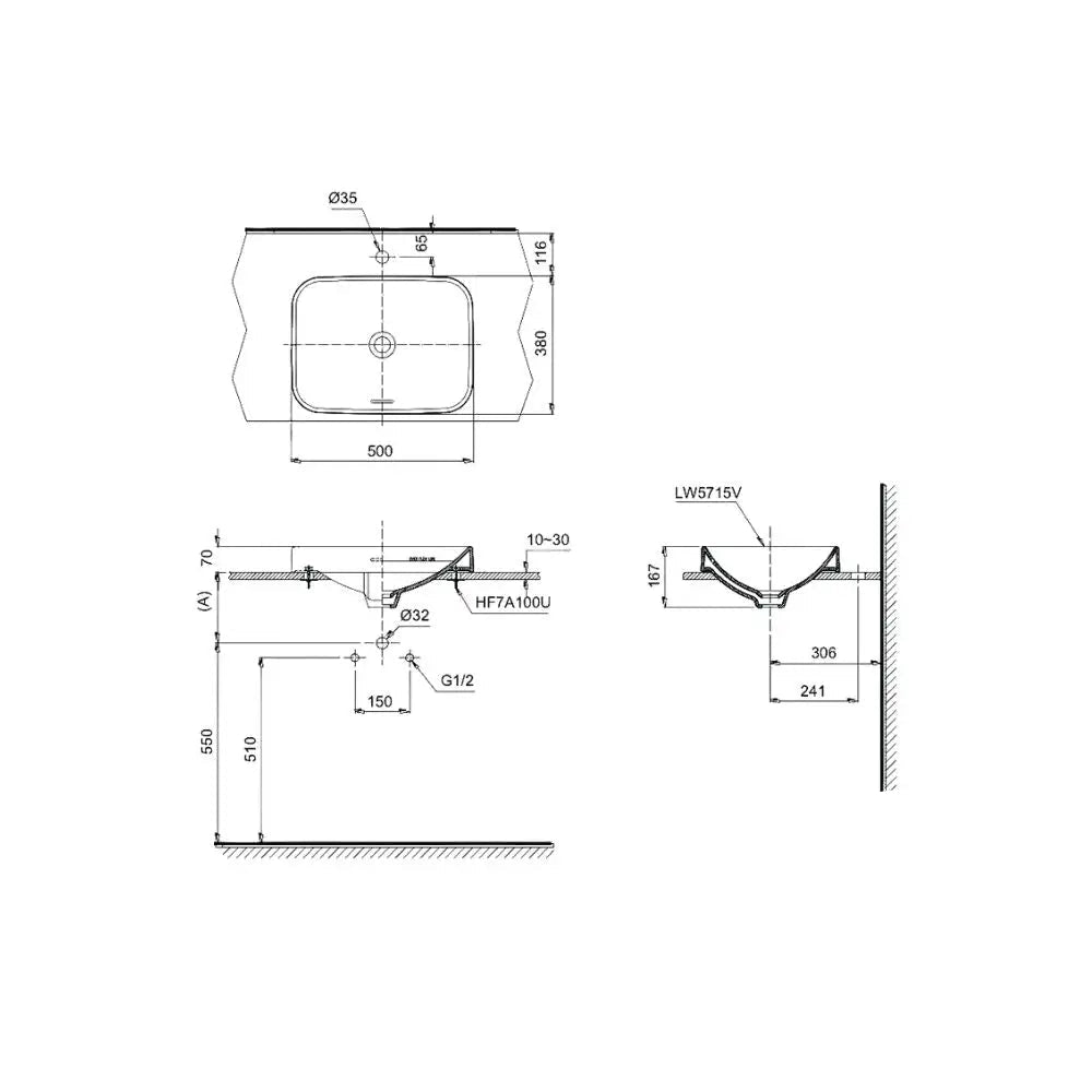Lt5715#Xw Lavabo Đặt Trên Bàn