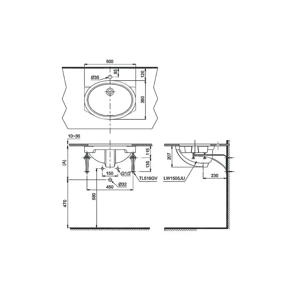 Lw1505V#Xw Tl516Gv Lavabo Âm Bàn