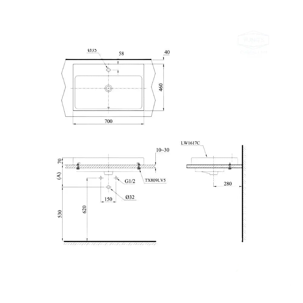 Lw1617C#W Lavabo Đặt Trên Bàn