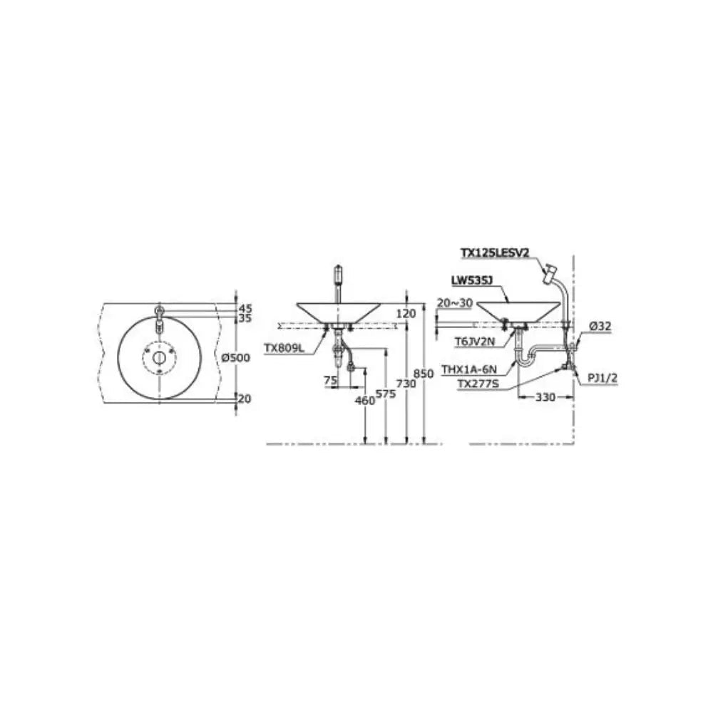 Lw535Jw/F Lavabo Đặt Trên Bàn