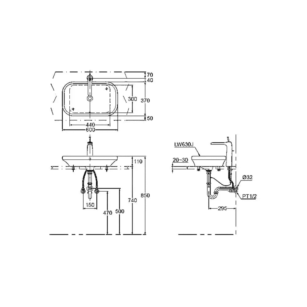 Lw630Jw/F#W Lavabo Đặt Trên Bàn
