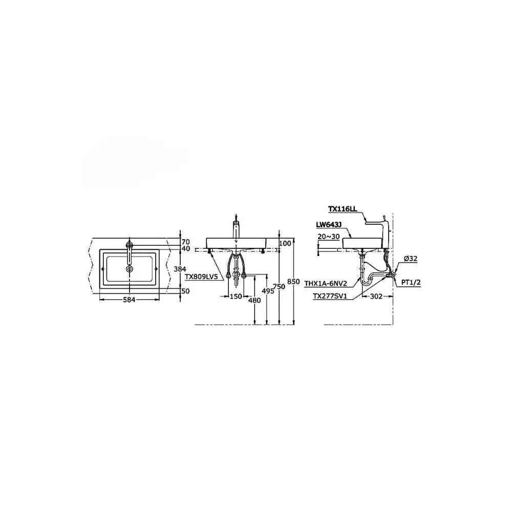 Lw643Jw/F#W Lavabo Đặt Trên Bàn