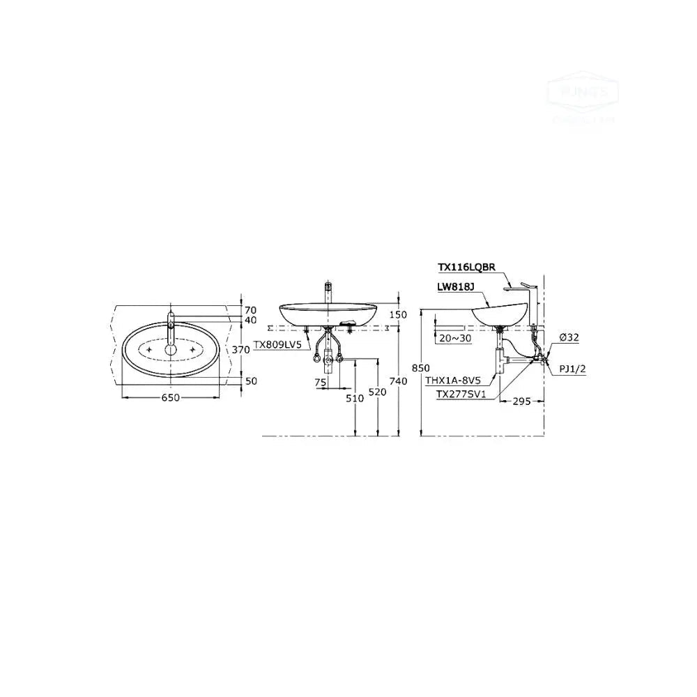 Lw818Jw/F#W Lavabo Đặt Trên Bàn