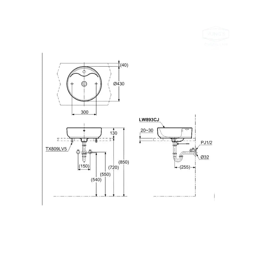 Lw893Cjw/F#W Lavabo Đặt Trên Bàn