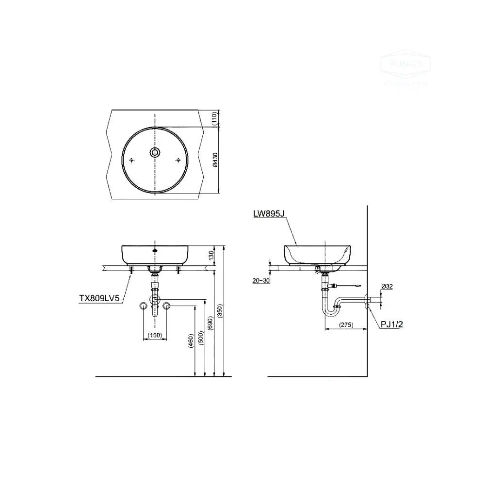 Lw895Jw/F#W Lavabo Đặt Trên Bàn