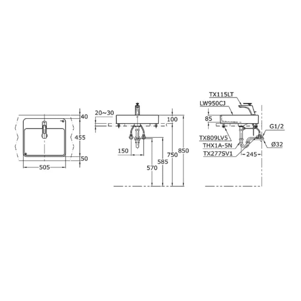 Lw950Cjw/F#W Lavabo Đặt Trên Bàn