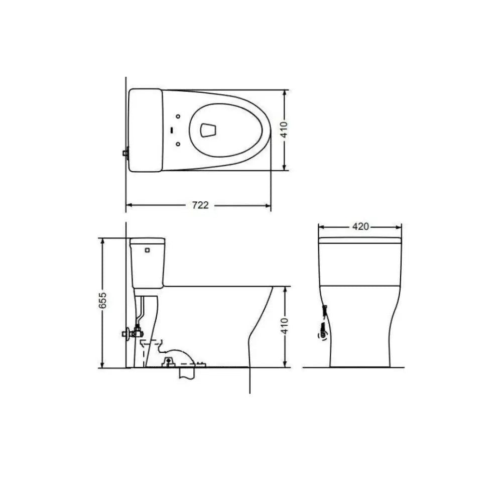 Bàn cầu 1 khối MS188VKW7#XW T53P100VR | Thiết Bị Vệ Sinh TOTO