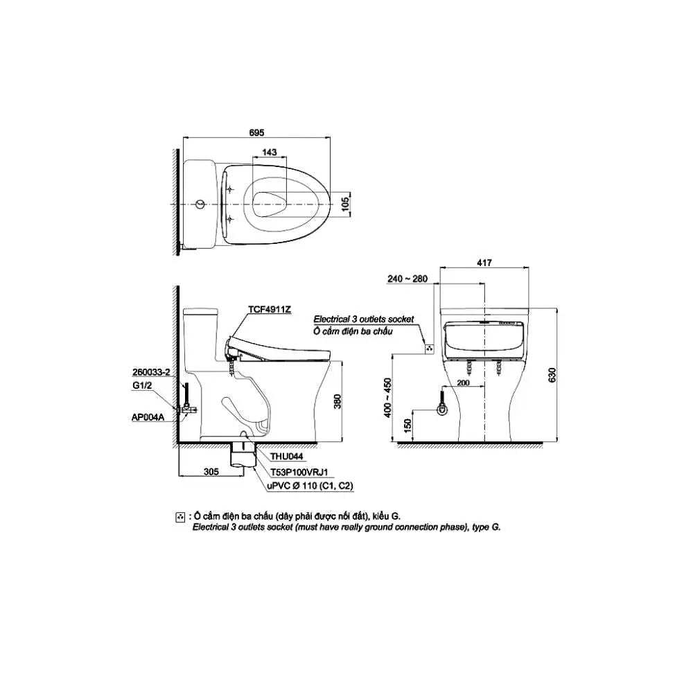 Ms855Dw11#Xw Bàn Cầu Một Khối