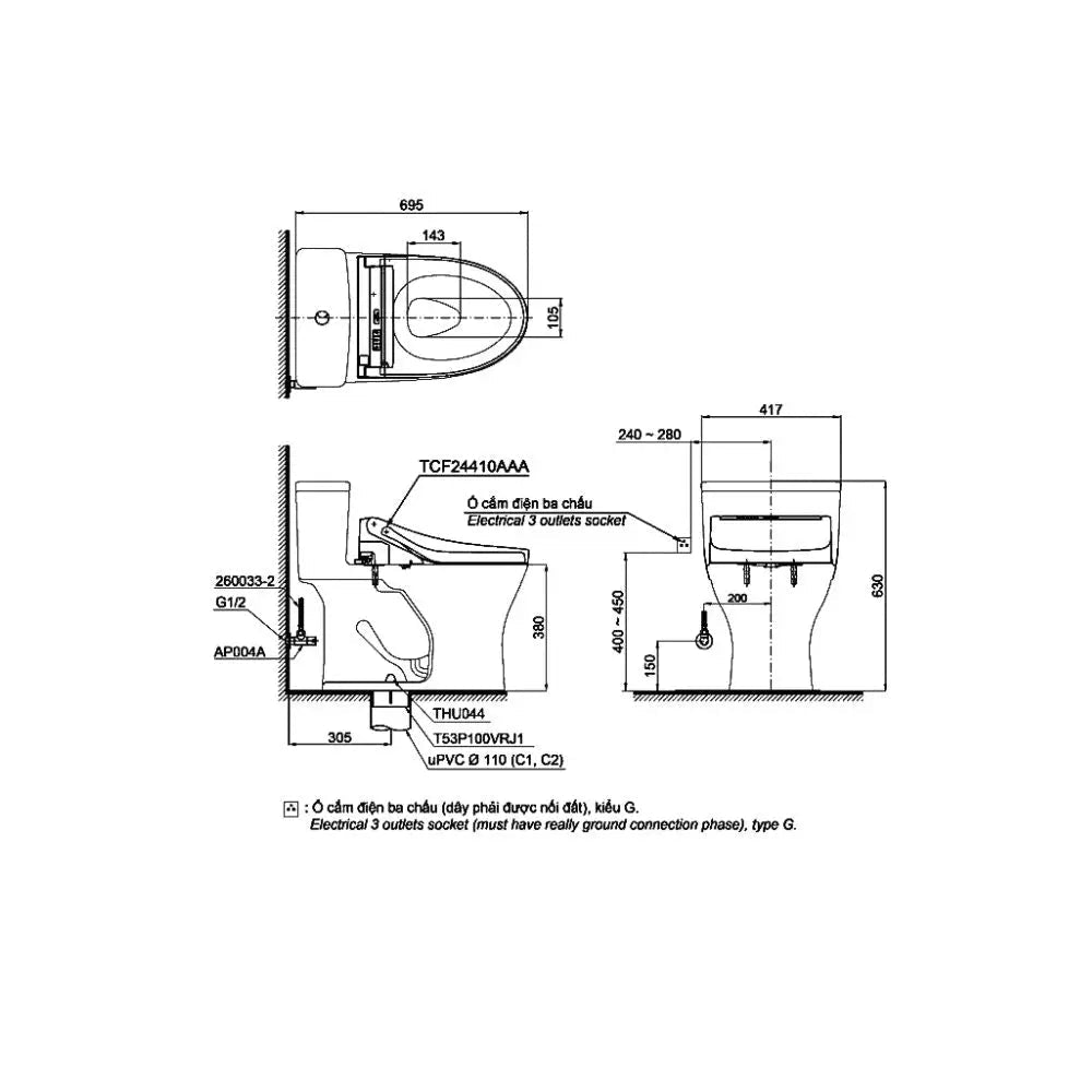 Ms855Dw14#Xw Bàn Cầu Một Khối