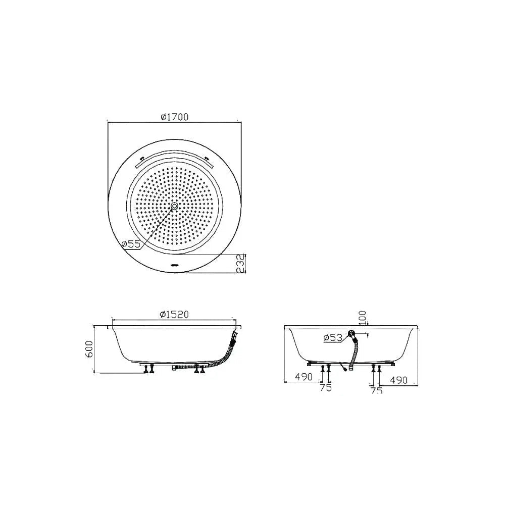 Bồn tắm nằm xây PPY1720HPTE#P | Thiết Bị Vệ Sinh TOTO