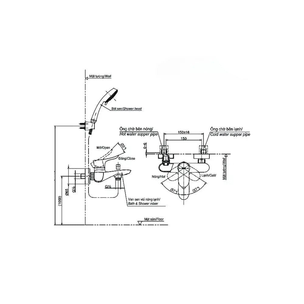 Tbg01302Va Tbw03002B Sen Tắm Gắn Tường