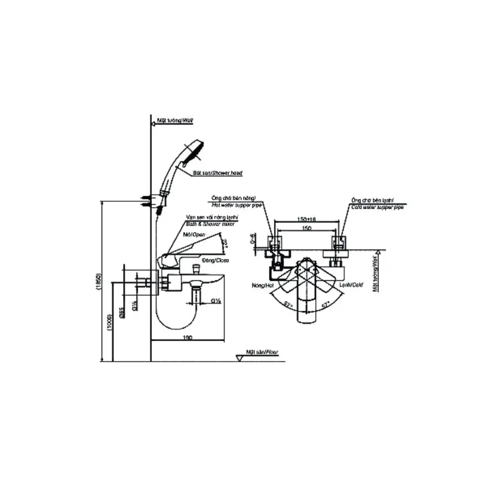 Tbg02302Va Dgh108Zr Sen Tắm Gắn Tường