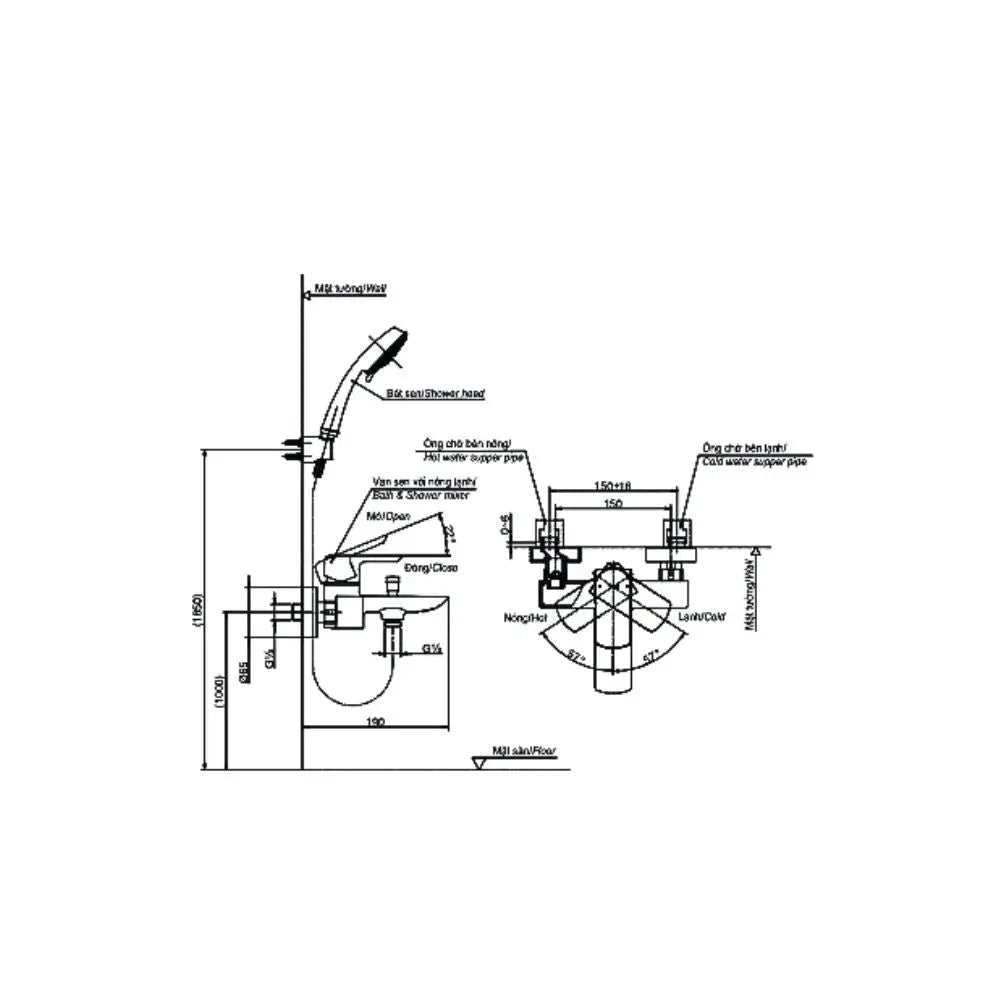 Tbg02302Va Tbw01008A Sen Tắm Gắn Tường