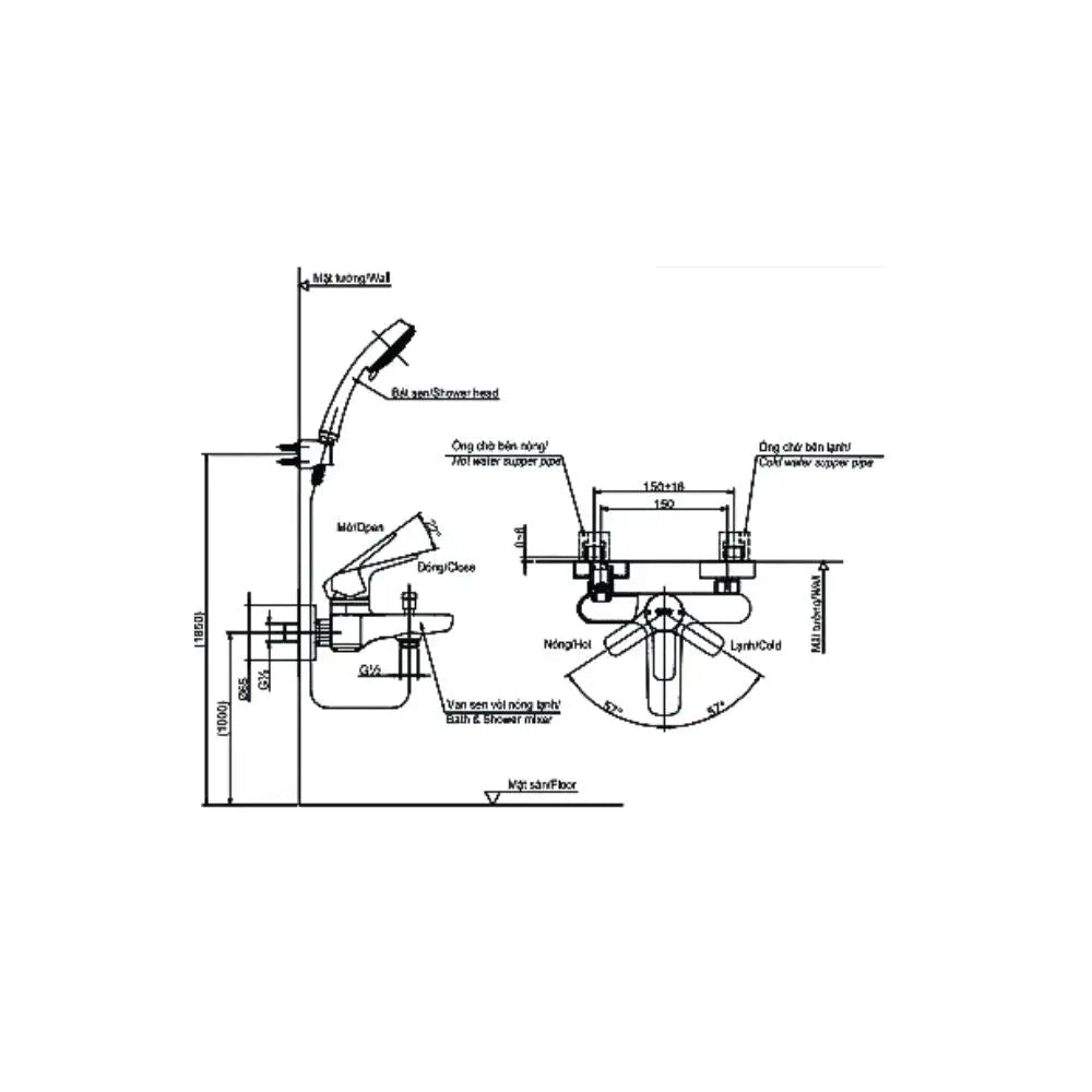 Tbg03302Va Sen Tắm Gắn Tường