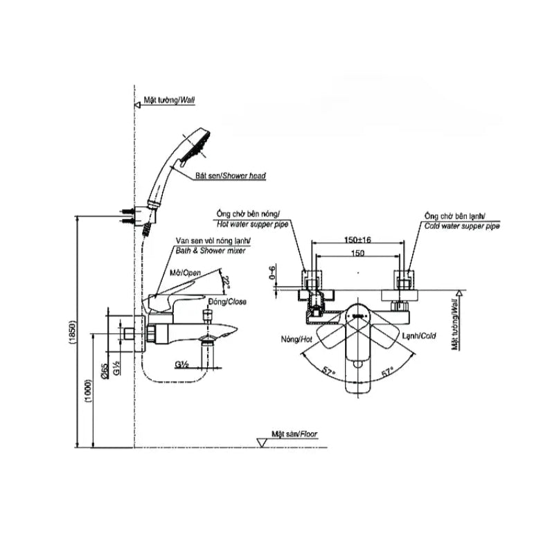 Tbg04302Va Dgh104Zr Sen Tắm Gắn Tường