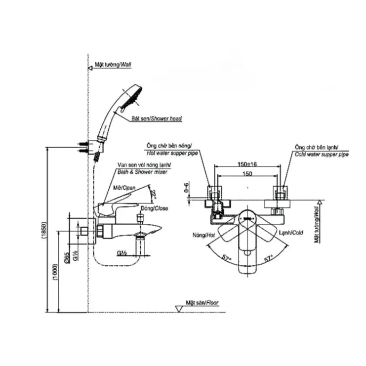 Tbg04302Va Dgh108Zr Sen Tắm Gắn Tường