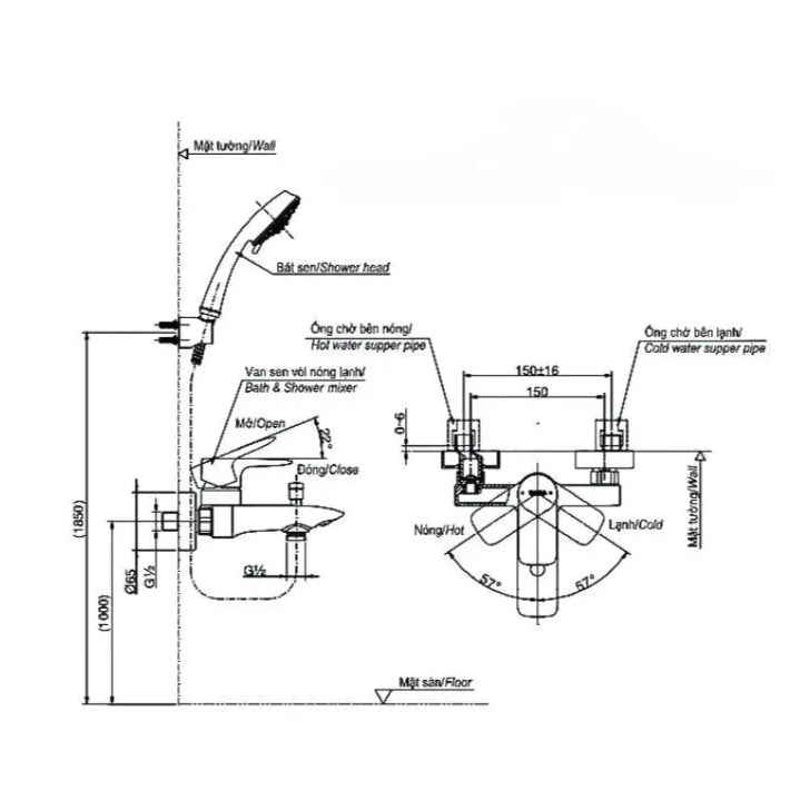 Tbg04302Va Tbw01010A Sen Tắm Gắn Tường