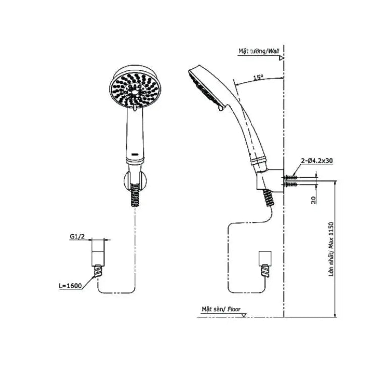Tbg04302Va Tbw03002B Sen Tắm Gắn Tường