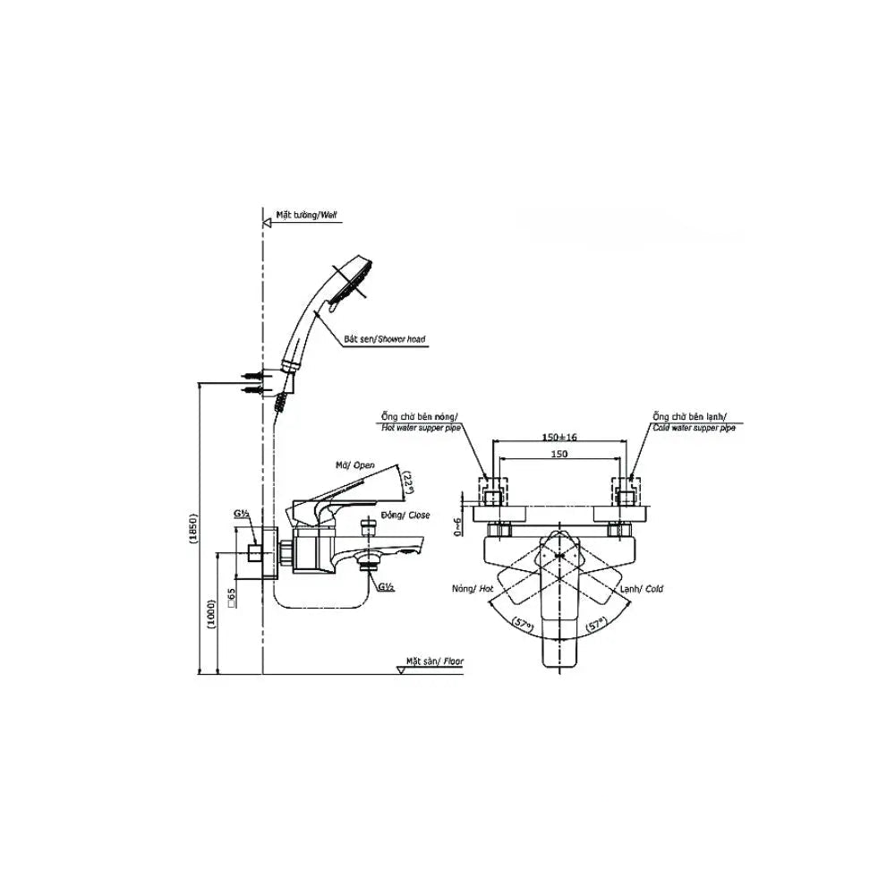 Tbg07302Va Dgh104Zr Sen Tắm Gắn Tường