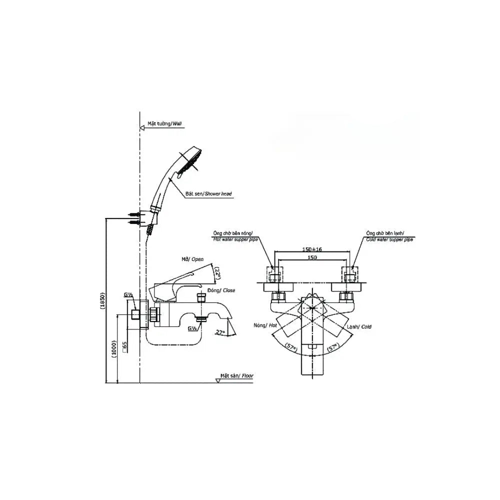 Tbg08302Va Tbw02005A Sen Tắm Gắn Tường