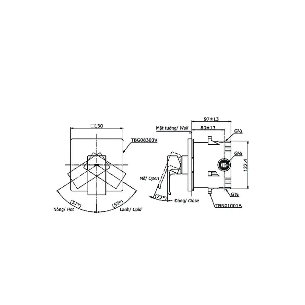 Van gật gù điều chỉnh GC TBG08303VA TBN01001B | Thiết Bị Vệ Sinh TOTO