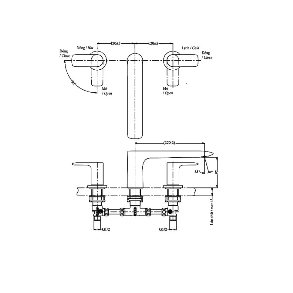 Van gật gù điều chỉnh GC TBG08304V TBN01001B | Thiết Bị Vệ Sinh TOTO