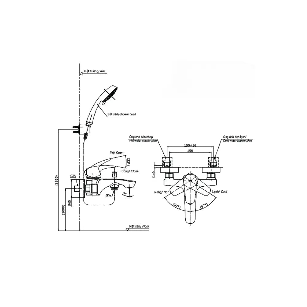 Tbg09302Va Tbw01008A Sen Tắm Gắn Tường