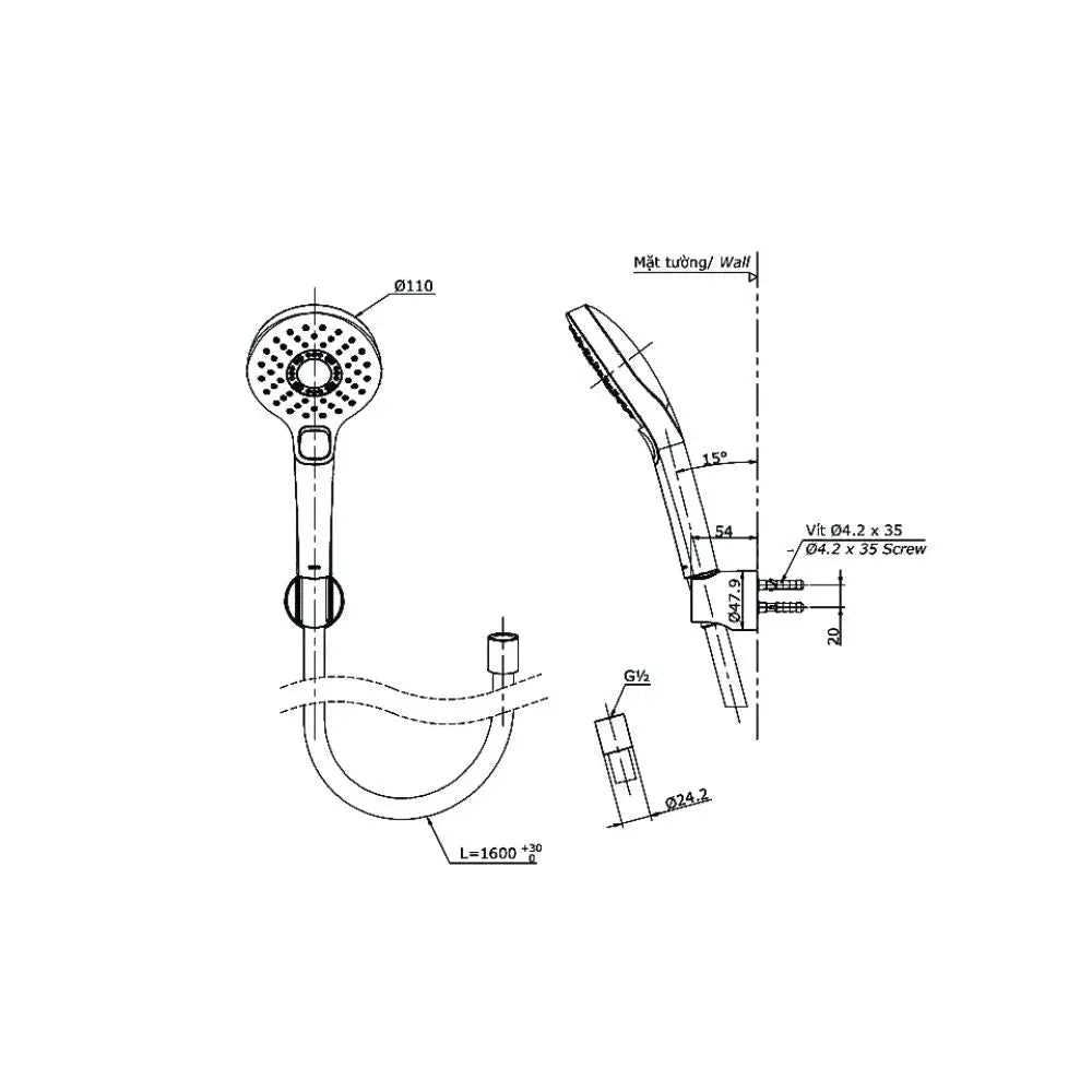 Bộ sen tắm nóng lạnh GM TBG09302VA TBW01010A | Thiết Bị Vệ Sinh TOTO