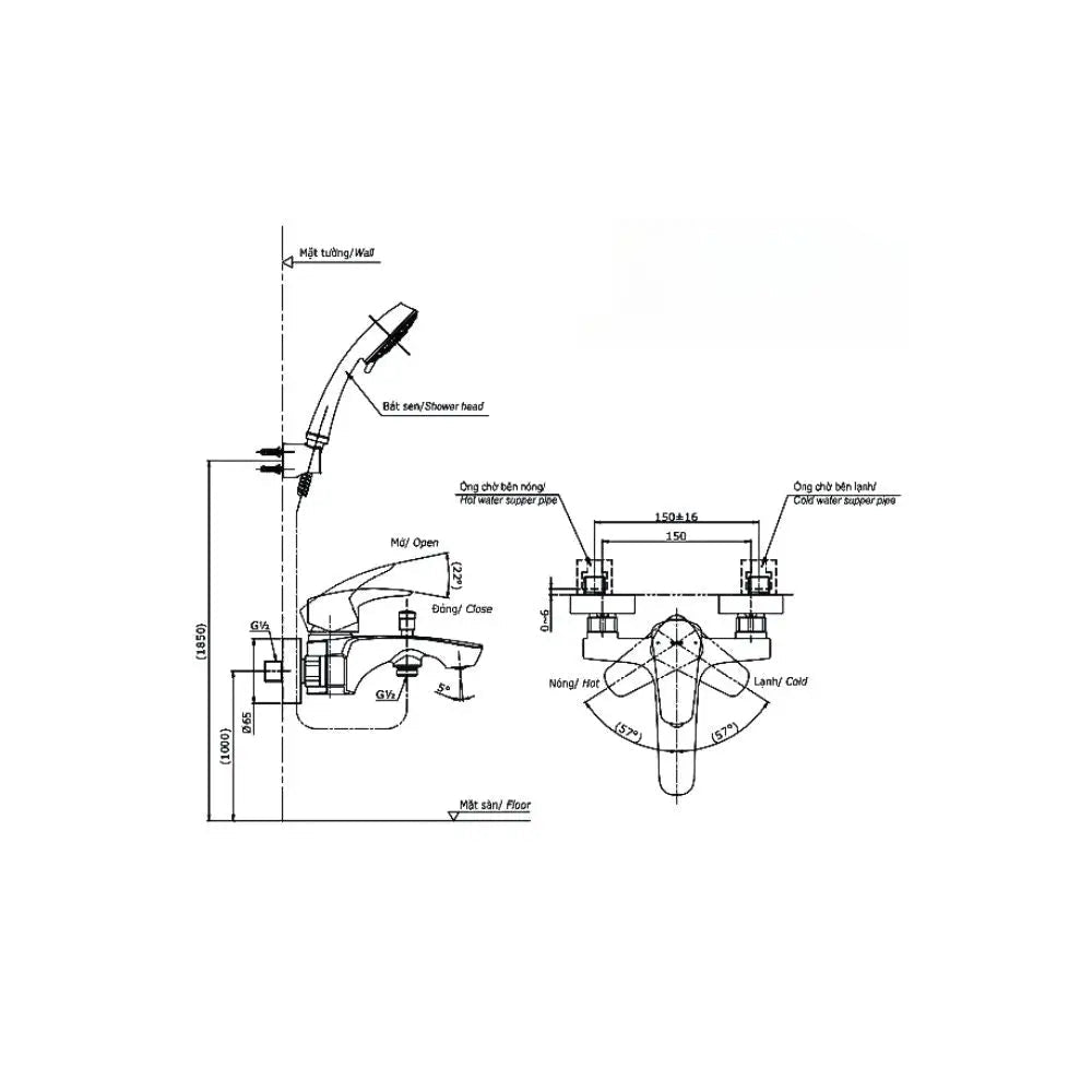 Tbg09302Va Tbw02005A Sen Tắm Gắn Tường