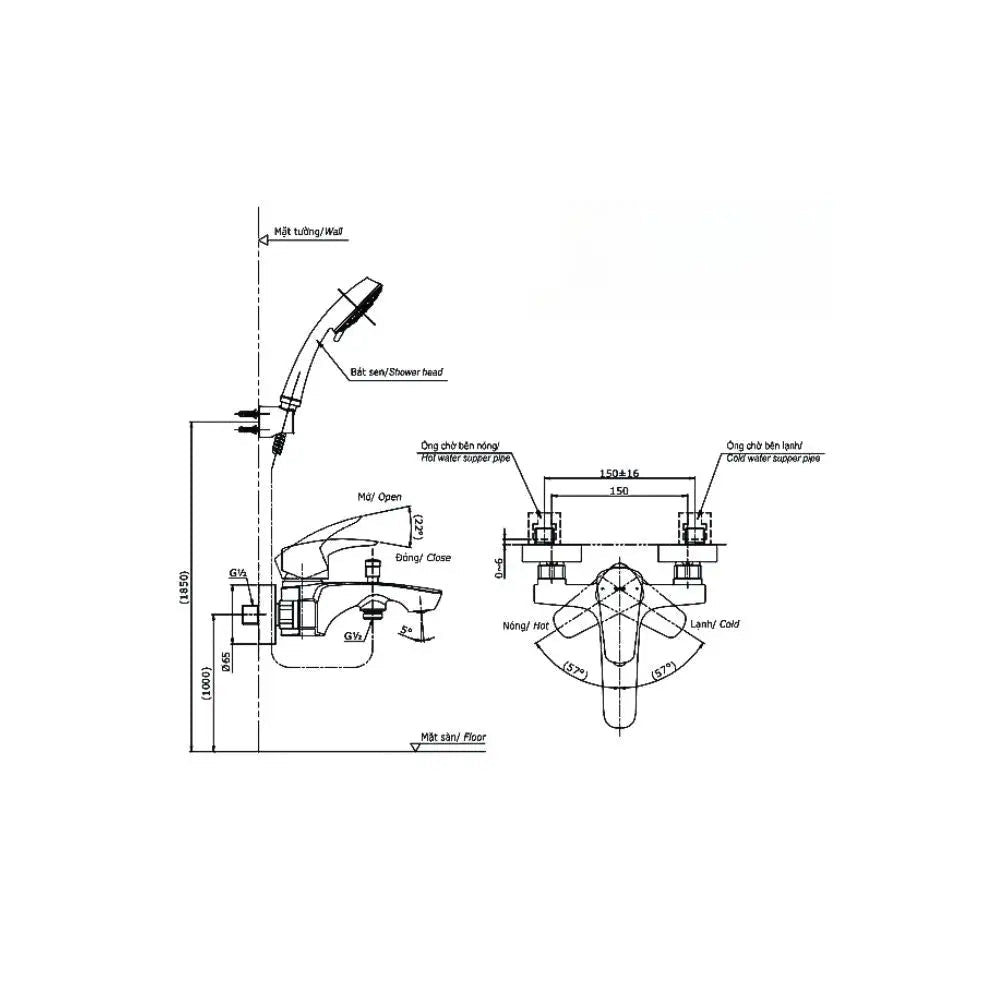 Tbg09302Va Tbw02006A Sen Tắm Gắn Tường