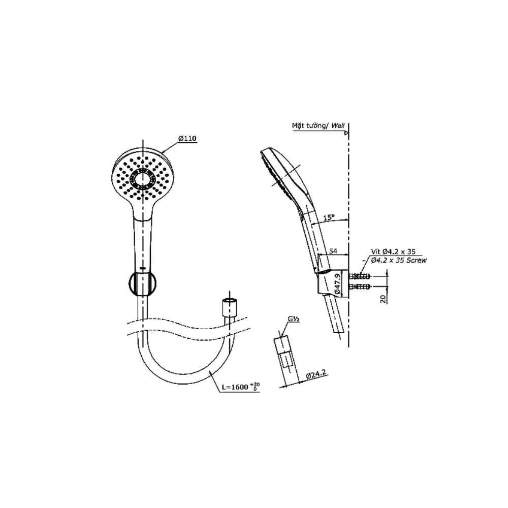 Tbg11302Va Tbw01008A Sen Tắm Gắn Tường