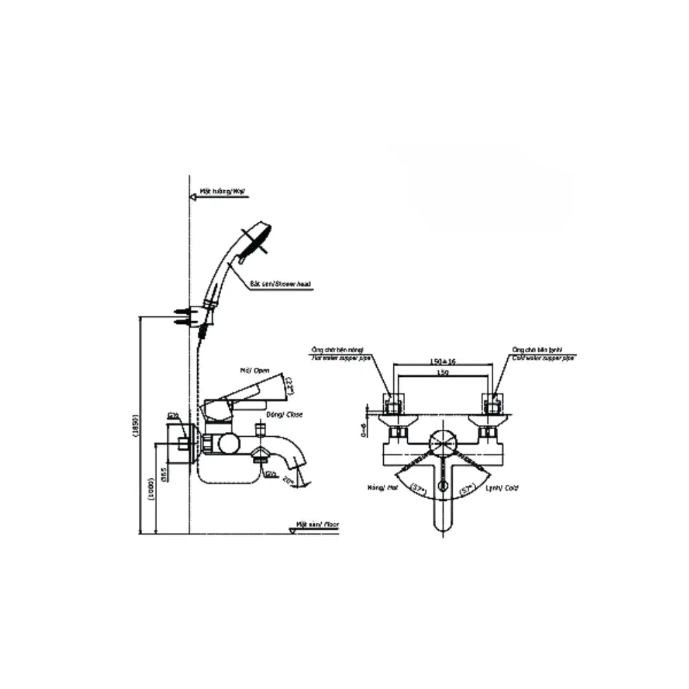 Tbg11302Va Tbw01010A Sen Tắm Gắn Tường