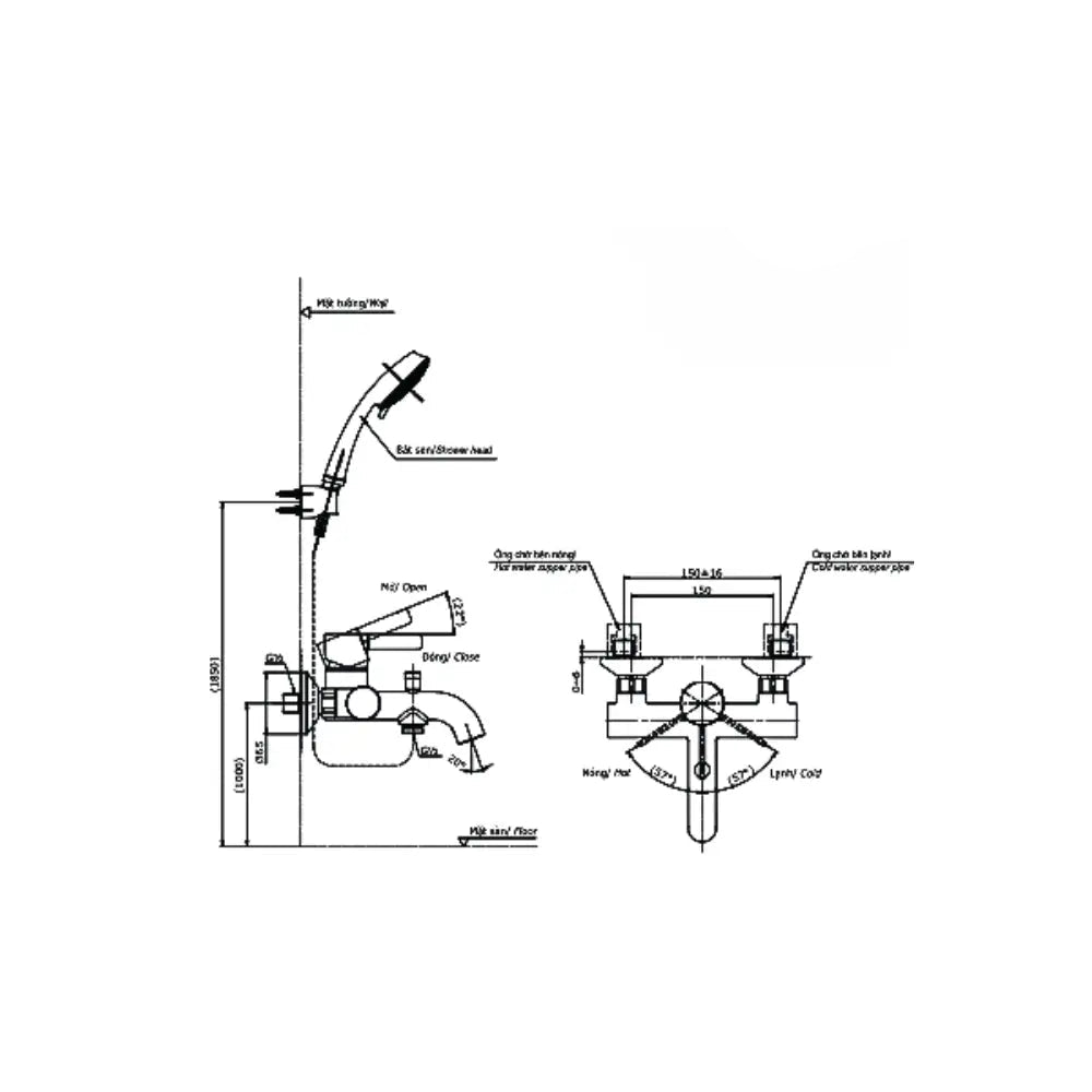 Tbg11302Va Tbw02006A Sen Tắm Gắn Tường
